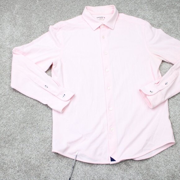 UNTUCKIT Shirt Mens Medium Pink 100% Cotton Long Sleeve Button Up - Picture 4 of 14